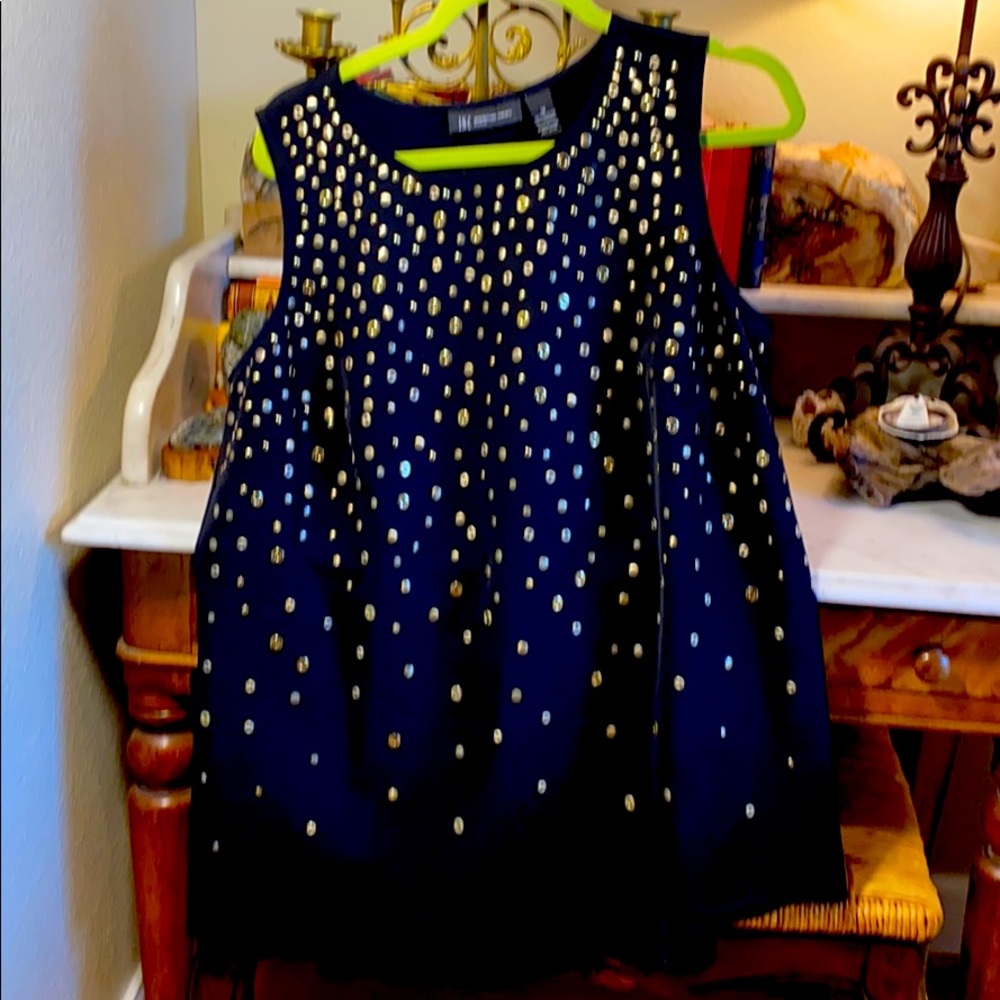 INC Sleeveless Tunic with Gold Grommets
